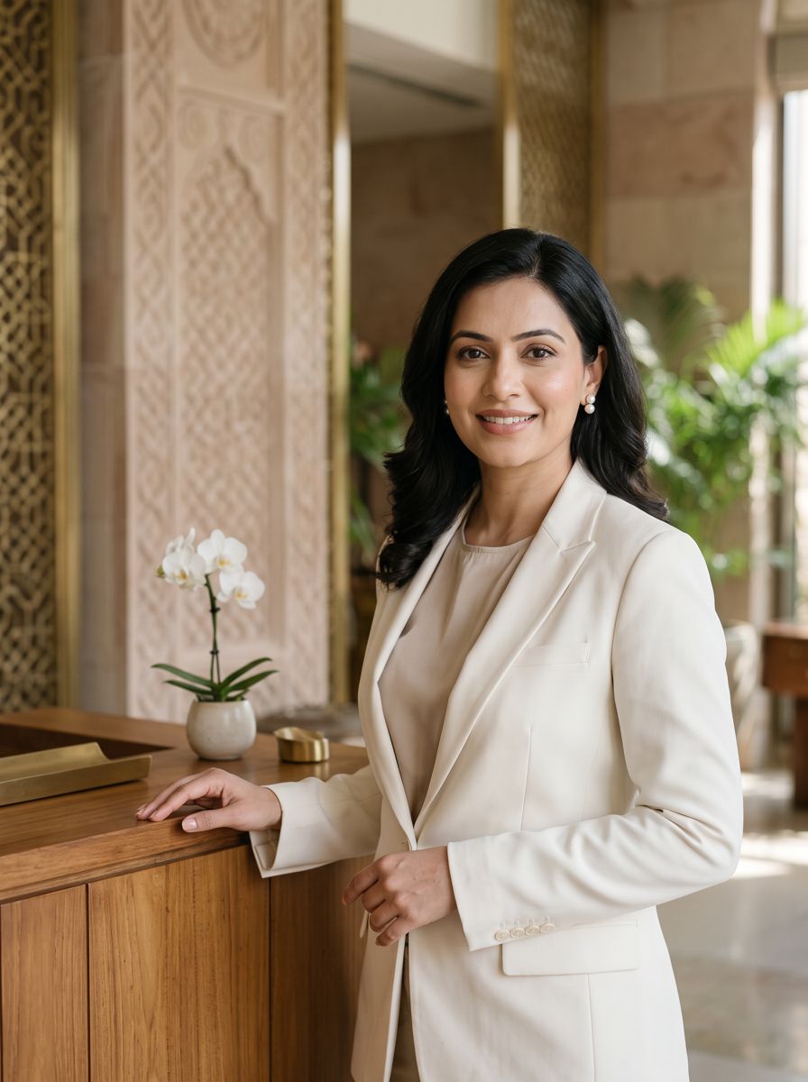 Spa manager at the reception desk